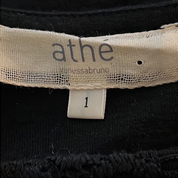 Vanessa Bruno ATHE little black dress mixed media wool / Lace blend Sz 1 / XS - Picture 11 of 14